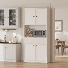 Tall Kitchen Pantry Cabinet, 70" Pantry Storage Cabinet with Countertop, Fluted Kitchen Hutch Cabinets with Doors and Drawer - 2 of 4