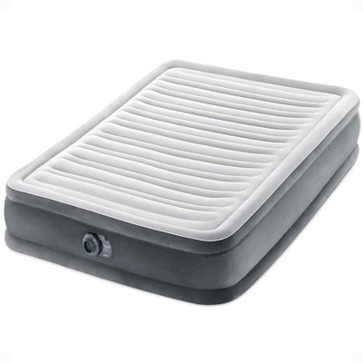 INTEX 67767ED Dura-Beam Deluxe Comfort-Plush Mid-Rise Air Mattress: Fiber-Tech – Full Size – Built-in Electric Pump – 13in Bed Height – 600lb Weight