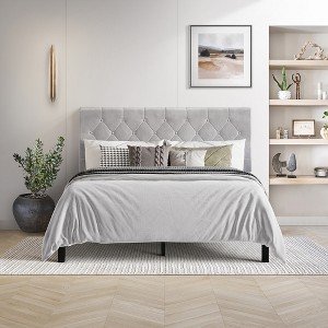 ChaletPosh Twin Size Upholstered Bed - 1 of 4