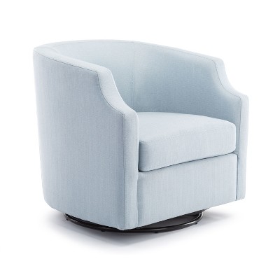 NicBex Linen Swivel Barrel Accent Chair,Upholstered Swivel Living Room Chair with Curved Backrest,Cozy Armchair,Accent Chairs for Living Room