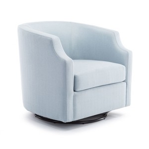NicBex Linen Swivel Barrel Accent Chair,Upholstered Swivel Living Room Chair with Curved Backrest,Cozy Armchair,Accent Chairs for Living Room - 1 of 4
