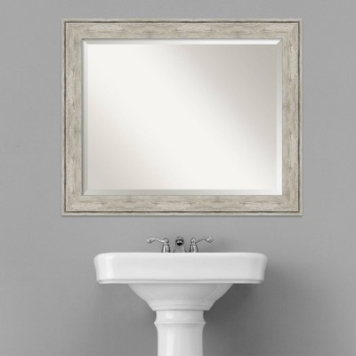 Rectangular Silver Metallic Framed Bathroom Vanity Mirror