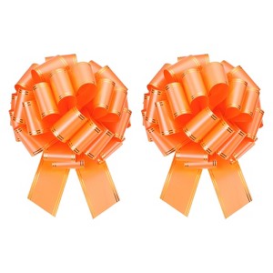 Unique Bargains Christmas Wedding Car Basket Gift Wrapping Large Organza Pull Bow 2 Pcs - 1 of 4