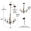 LNC Andromeda 5-Light 23.2" French Country/Cottage Candle Chandelier, Distressed White Wood and Rustic Bronze - 3 of 4