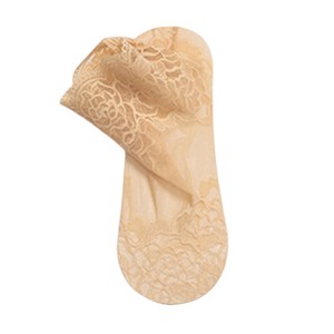 Anna-Kaci Women's Floral Lace No Show Socks Lightweight Low Cut Sheer Liner with Silicone Heel Grip Elegant Invisible Design for Flats - 1 of 4