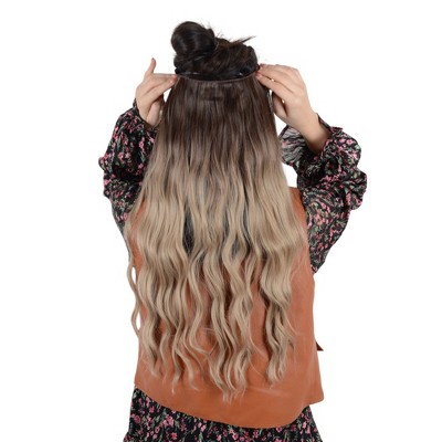 Alilang One Piece Long Wavy Curly Clip in Hair Wig Extension 20 Inches High for Women 4 Clips