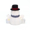 LuxenHome 1.25Ft Jolly Snowman with Black Tophat Outdoor Holiday Decoration with Lights White, Black, Red, Blue - 3 of 4