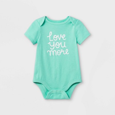Baby Girls' 'Love You More' Short Sleeve Bodysuit - Cat & Jack™ Mint 6-9M