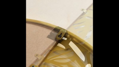 24" Brown Wood and Gold Metal Leaf Cutout Oversized Wall Clock