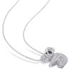 EVERLY JEWELRY | Sterling Silver 1 1/10 CT TGW Created White Sapphire Black Spinel Koala Necklace Black Rhodium Plated, 18 inc - 4 of 4