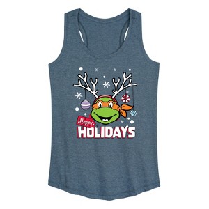 Women's - Teenage Mutant Ninja Turtles - Happy Holidays Graphic Racerback Tank - 1 of 4