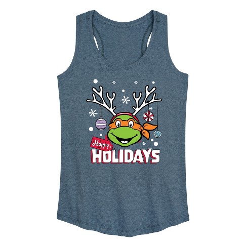 Women's - Teenage Mutant Ninja Turtles - Happy Holidays Graphic Racerback Tank - image 1 of 4