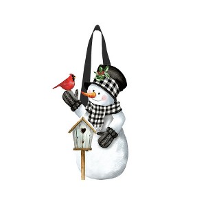 Briarwood Lane Winter Door Hanger 20x13 Checkered Snowman For Winter Door Hanger - 1 of 2