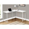 Monarch Specialties Computer Desk Home Office Corner 58InchL L Shape Work Laptop Metal Laminate White Contemporary Modern - 2 of 4