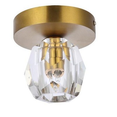 Eren Gold and Crystal LED Flush Mount Light