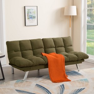 Sapphtopaz Futon Couch Sofa - Convertible Sofa Bed with Comfortable Upholstery, Space-Saving Furniture for Living Room, Bedroom & Small Spaces - 1 of 4