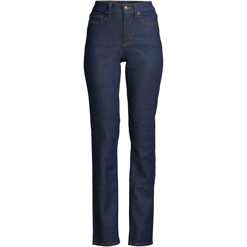 Lands' End Women's Recover High Rise Straight Leg Blue Jeans, 3 of 5