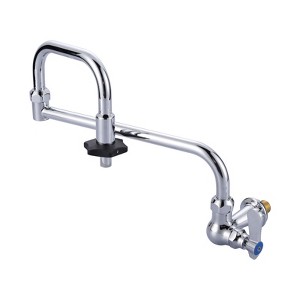 WOWOW Single Handle Wall Mount Standard Kitchen Faucet with Insulated Switch and Double Joint Swing Arms in Chrome - 1 of 4
