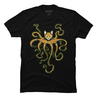 Men's Design By Humans Octokitty By Captain_RibMan T-Shirt