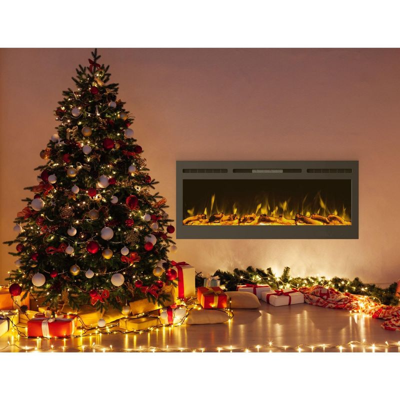 Northwest 50-Inch Wall Mounted Electric Fireplace with Remote (Black), 3 of 11