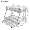 COWLOWN Twin Over Full Bunk Bed with Trundle, Triple Sleeper Metal Frame with 2 Ladders, Full Guardrails - 2 of 4
