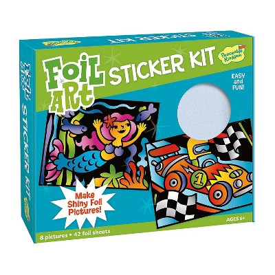  VHALE Foil Art Craft Kit 6 Pack Sticker Picture (9.5 x 6.5  inch), 48 Foil Sheets and 6 Skewers, Peel and Paste Sparkly Foil Art,  Classroom Arts and Crafts, Great Travel