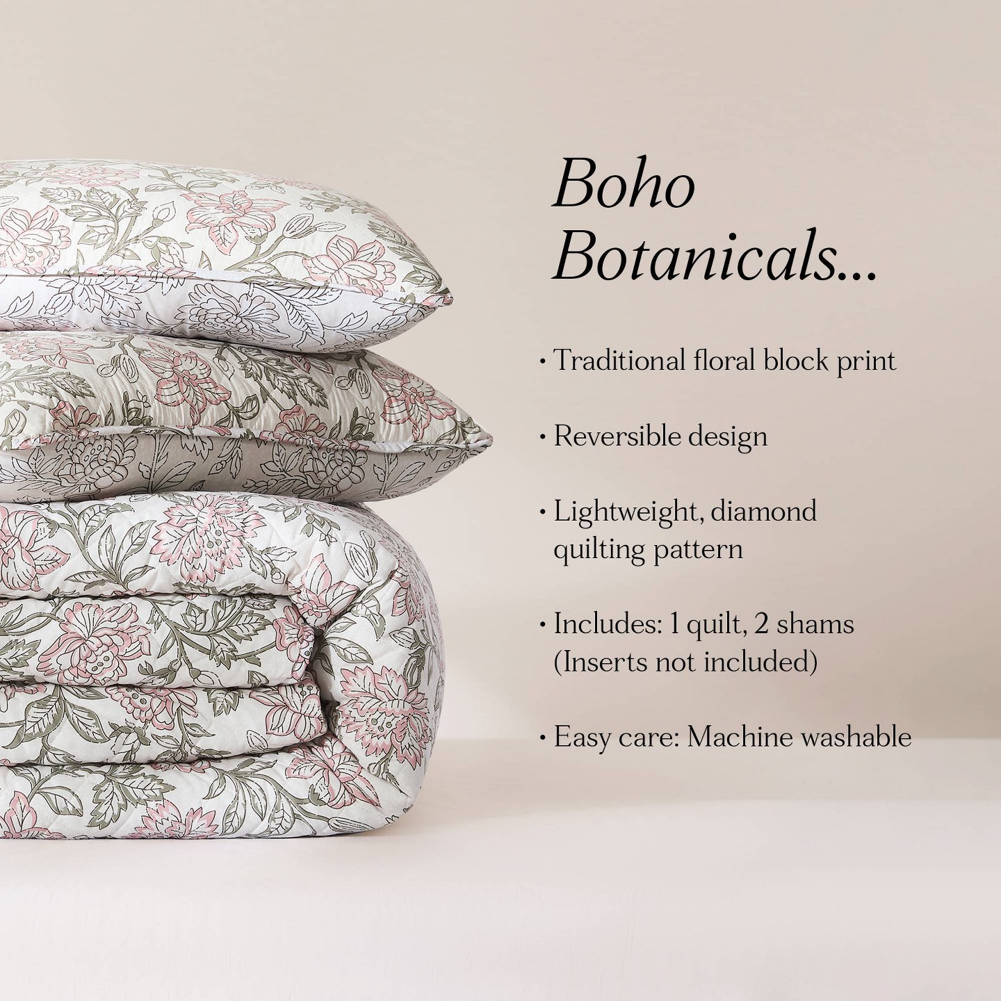 Покрывала Lush Decor Full/Queen Zara Floral Block Reversible Quilts Pink, цвет: С принтом — фото 2
