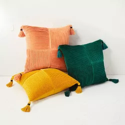 Pleated Velvet Square Throw Pillow - Opalhouse™ designed with Jungalow™