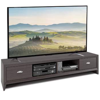 Lakewood Extra Wide Modern Wenge TV Stand for TVs up to 80" Brown - CorLiving