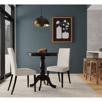 Black 30" Round Wood Pedestal Bar Table