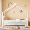 CAVINAS Full-Size Bed Frame with Storage, Full Size Bed Frame Kids, House-Shaped Metal Platform with Twin Size Trundle, Black - 2 of 4