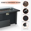 44 Inch Gas Fire Pit Outdoor Firepit Table, 50000BTU Rectangle Propane Fire Table with Cover & Rain Cover for Outside Garden Backyard Deck Patio - 3 of 4
