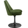 Modway Lippa Velvet Dining Chair - Swivel Side Chair in Black Moss Green with 360° Rotation and Pedestal Base - 4 of 4