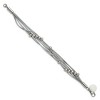Black Bow Jewelry Multi Strand Pink or Gray Leather Stainless Steel Bead Bracelet, 8 In - 2 of 4