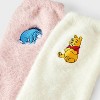Women's Winnie The Pooh Furry Face Box of Cozy Embroidered Crew Socks - Ivory/Pink 4-10 - 3 of 4