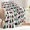 Lomsoe Christmas Decorative Throw Blanket White Snowy Tree and Green Forest Print Decoration, Soft Flannel Winter Blanket for Bed Sofa. - 2 of 4