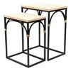 Cheung's Claudette Set of 2 Rattan Accented Wood & Metal Rectangle Side Tables - 4 of 4