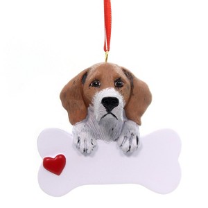 Personalized Ornament 3.0 Inch Beagle Bone Heart Bet Friend Tree Ornaments - 1 of 2