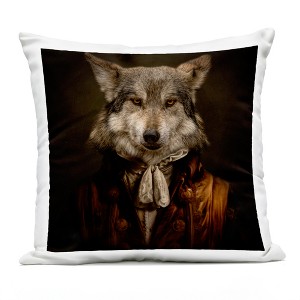 Stupell Industries Wolf Of High Society Outdoor Decorative Throw Pillow, 18 x 18 - 1 of 3