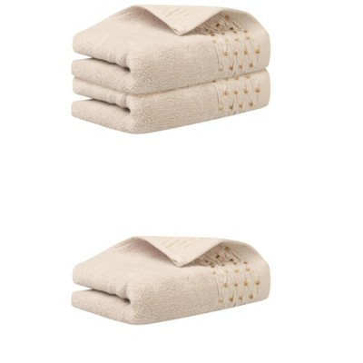 REGALWOVEN 3 Pack Embroidery Pattern Cotton Hand Towels for Bathroom, Kitchen 14" x 30"