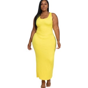 Slickblue Plus Size Solid Maxi Dress for Women, Sleeveless Stretch Jersey Knit, Casual Fit, 14 Colors Options, Size 1XL-3XL - 1 of 4