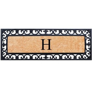 A1HC Rubber Coir Doormat For Outdoor Entrance, Anti-Shed Treated Front Door Mat 18x48, Monogrammed - 1 of 4