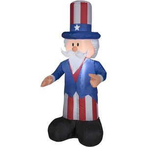 Gemmy Airblown Inflatable Uncle Sam, 4 ft Tall, Blue - 1 of 2
