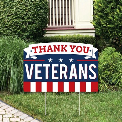 Big Dot of Happiness Thank You Veterans - Support Our Troops Yard Sign Lawn Decorations - Party Yardy Sign