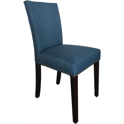Upholstered Dining Chairs Set of 2 – Ergonomic High-Back Fabric Parsons Chairs w/ Nailhead Trim for Kitchen/Dining Room/Hotel