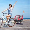 Costway Dog Bike Trailer Foldable Pet Cart with 3 Entrances  for Travel Grey/Red/Blue - 3 of 4