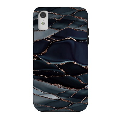 Utart Midnight Marble Deep Ocean Waves Tough iPhone XR Case - Society6