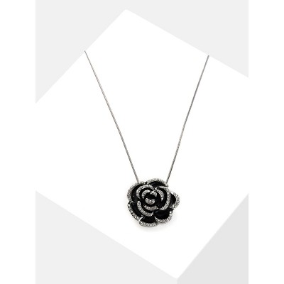 SOHI Women's silver Rose Lariat Necklace