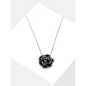 SOHI Women's silver Rose Lariat Necklace - 1 of 4