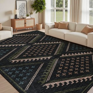 Nasitip Bohemia Geometric Patterns Area Rug,Machine Washable & Non-Slip, Soft Low Pile for Easy-Living Rooms - 1 of 4